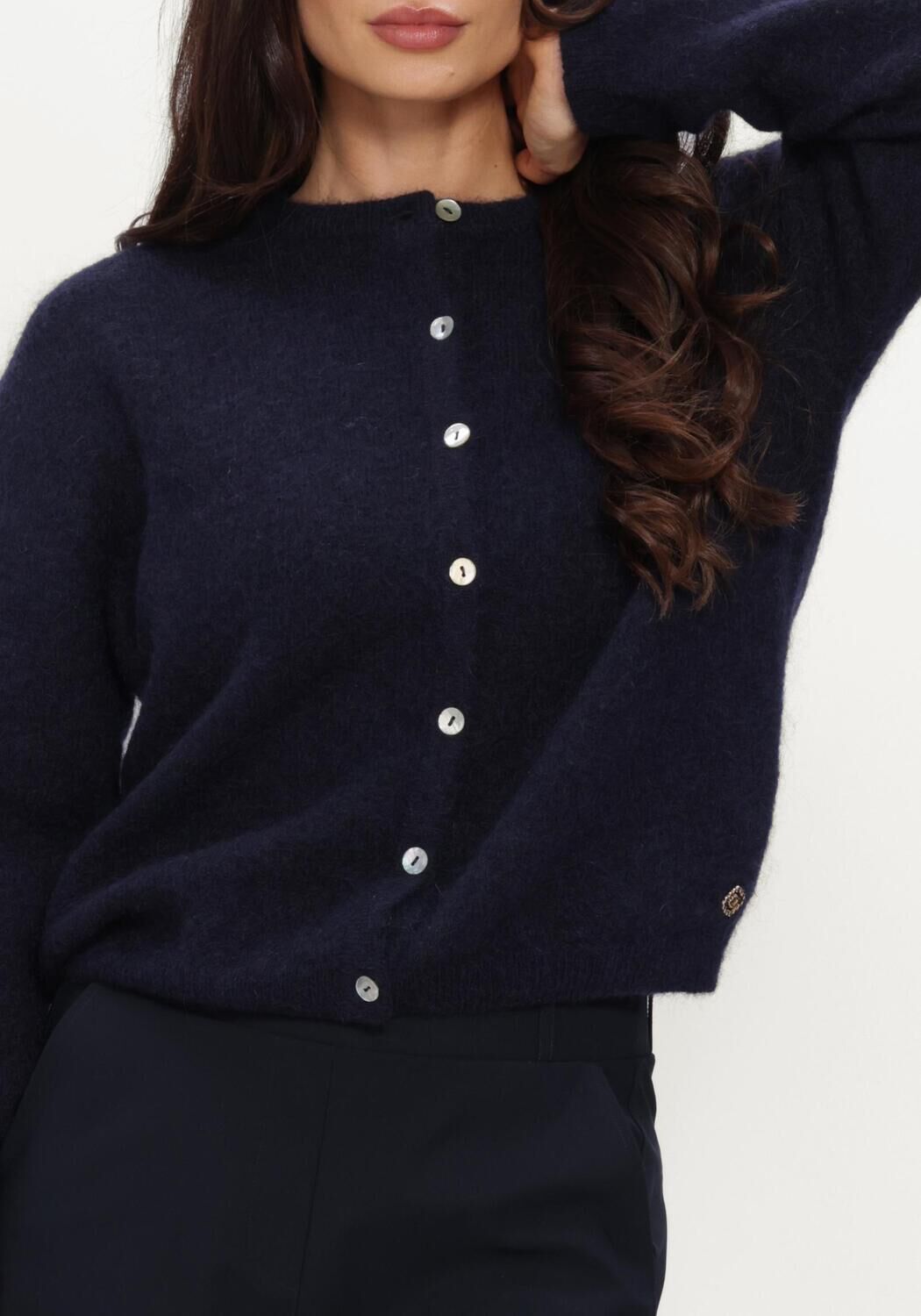 Donkerblauwe STUDIO ANNELOES Trui Bibi cardigan - large