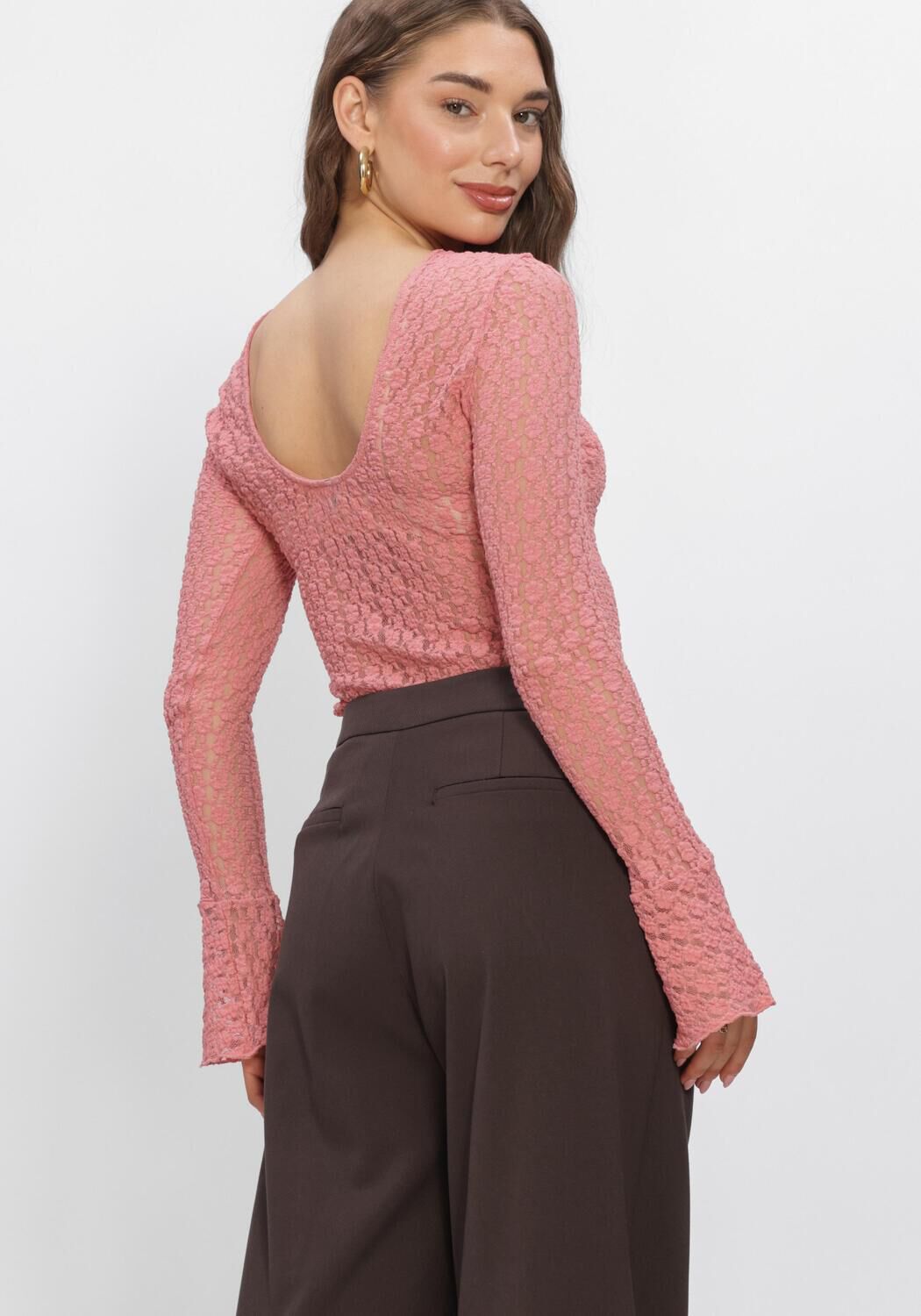 Roze DANTE6 Tops & T-shirts GIVA LACE LAYERING TOP - large