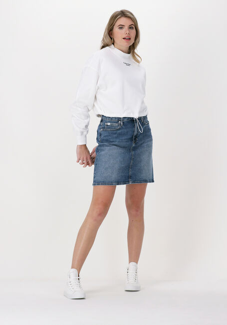 Witte CALVIN KLEIN Sweater STACKED LOGO MOCKNECK SWEATSHIRT - large