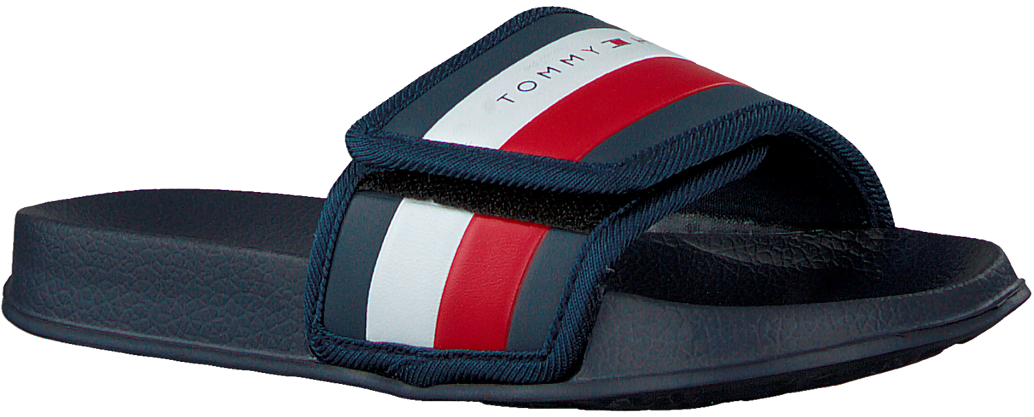 Blauwe TOMMY HILFIGER Badslippers MAXI VELCRO POOL SLIDE Omoda