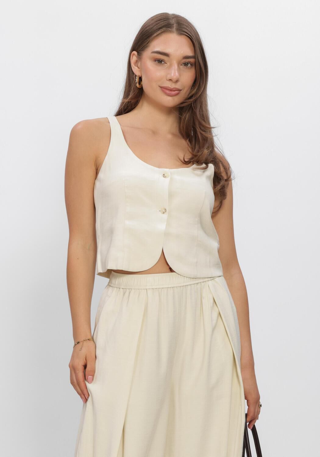 Beige EDITED Gilet SIMONE TOP - large