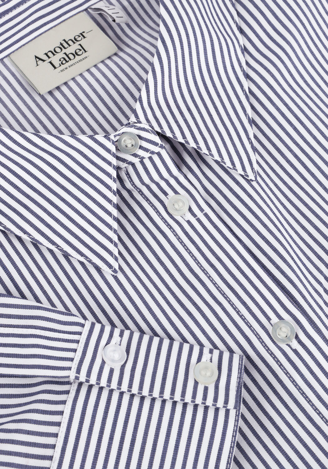 Blauwe ANOTHER LABEL Blouses STELLA SHIRT L/S - large