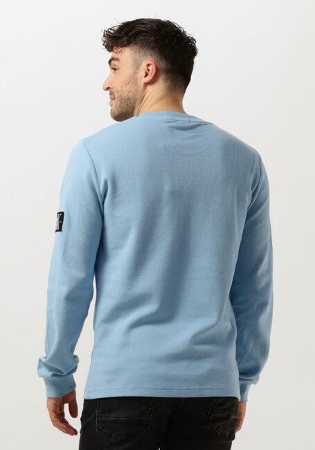 Lichtblauwe CALVIN KLEIN Trui BADGE WAFFLE LS TEE - large