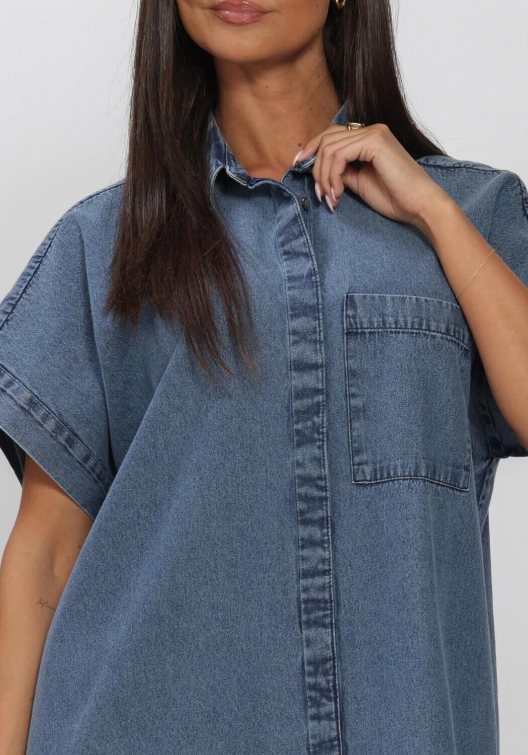 Blauwe BY-BAR Mini jurk HELLA DENIM DRESS - large