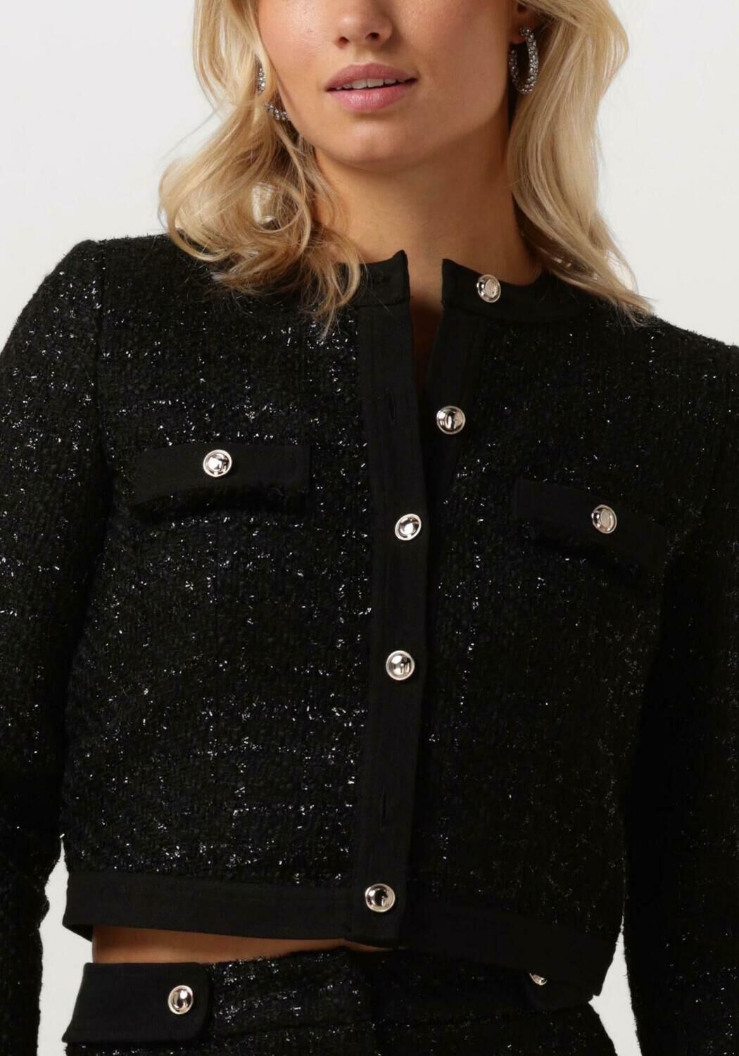 GUESS Dames Blazers Clarissa Tweed Jacket Zwart