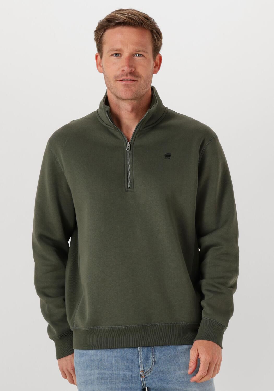 G-STAR RAW Heren Truien & Vesten Premium Core Half Zip R Sw L\s Grijs