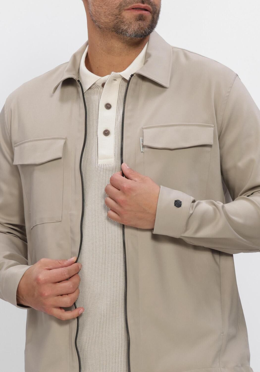Beige CAST IRON Overshirts CF SMART SHIRTJACKET - large