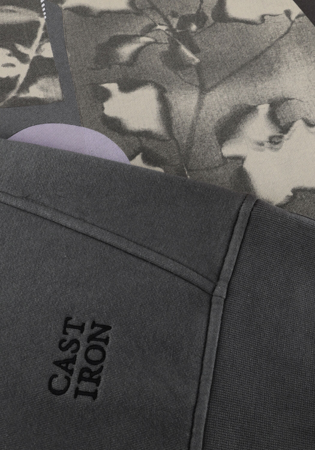 Donkergrijze CAST IRON Sweater RELAXED FIT GRAPHIC - large