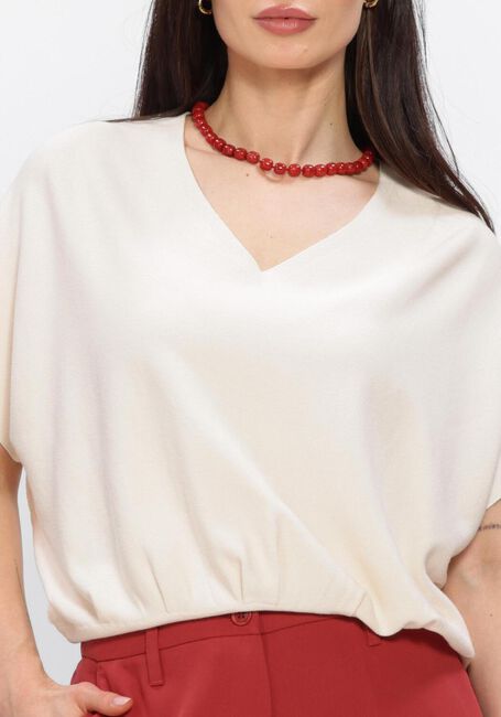 Gebroken wit SUMMUM Truien/vesten V-NECK SWEATER VISCOSE BLEND KNIT - large