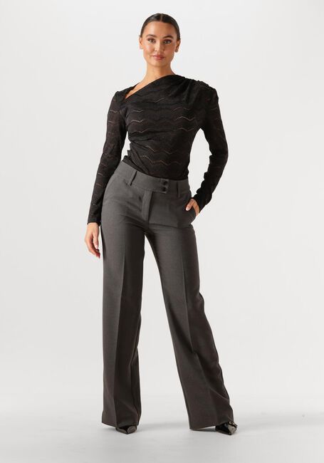 Zwarte HAUTE L'AMITIÉ Blouses LACE DRAPE NECK BLOUSE - large