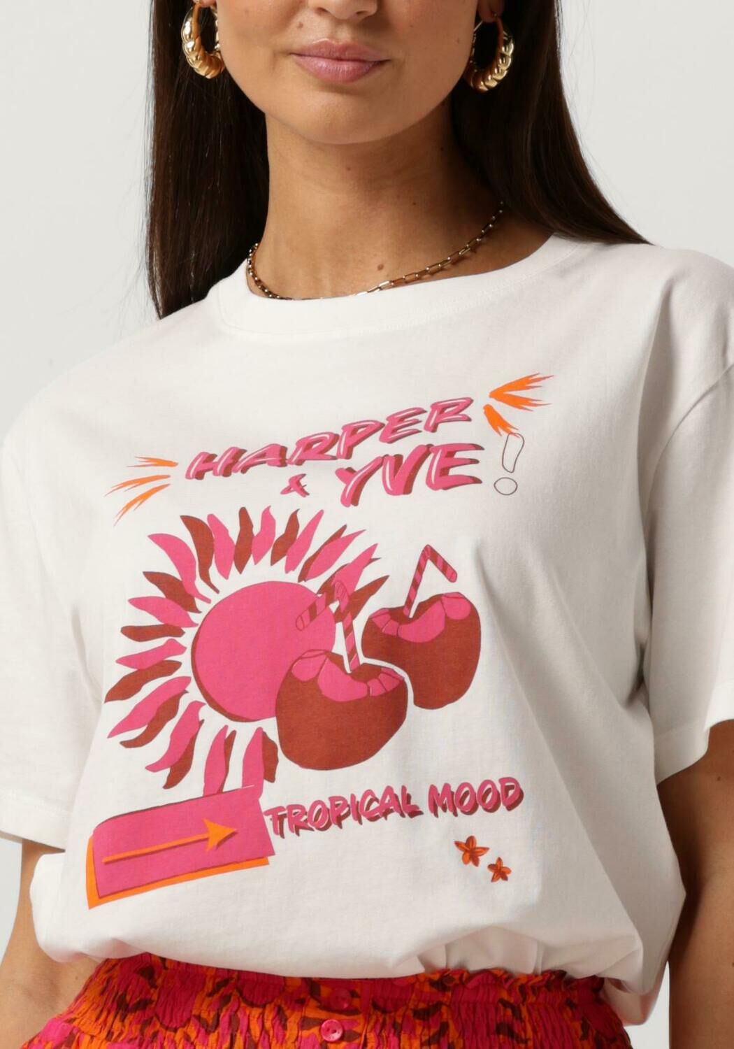 HARPER & YVE Dames Tops & T-shirts Tropical-ss Ecru