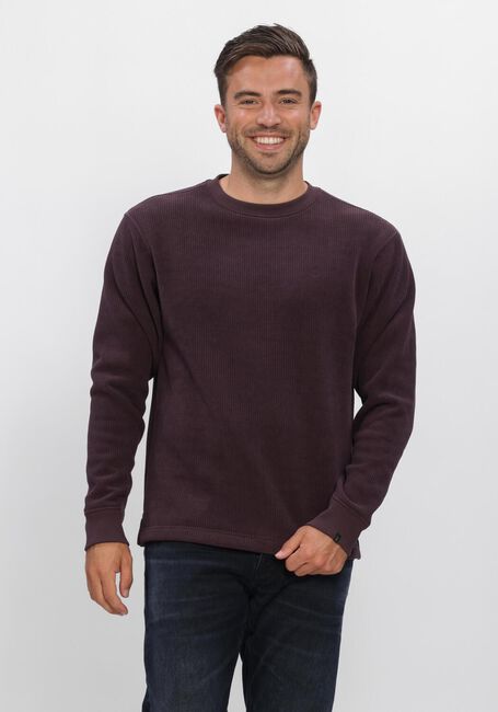 Bordeaux BUTCHER OF BLUE Trui FLUX HEAVY WAFFLE SWEAT - large