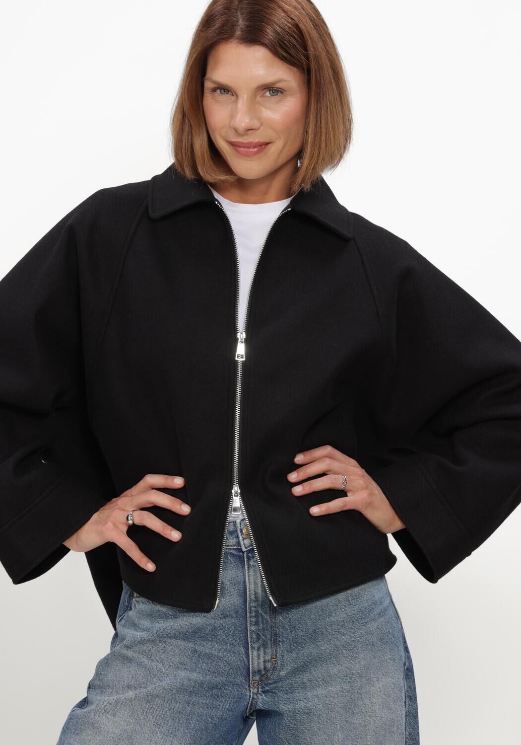 Zwarte WITHBLACK Jack WBLJACKIE BATSLEEVE JACKET - large