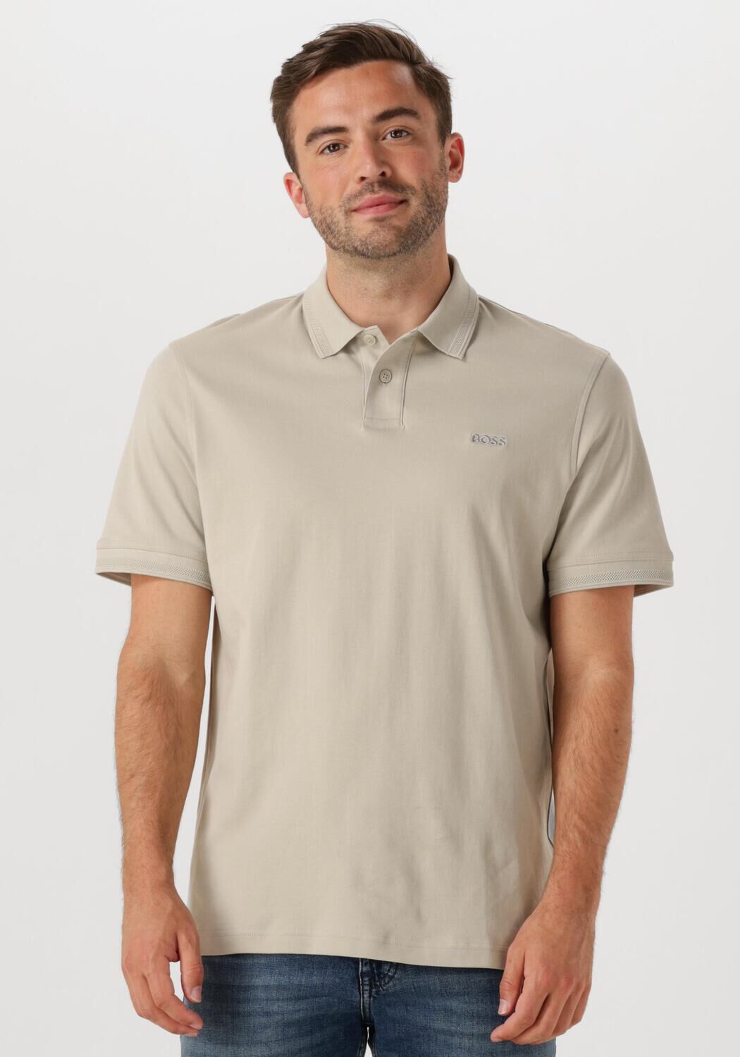 BOSS ORANGE Heren Polo's & T-shirts Pe_interlock Beige