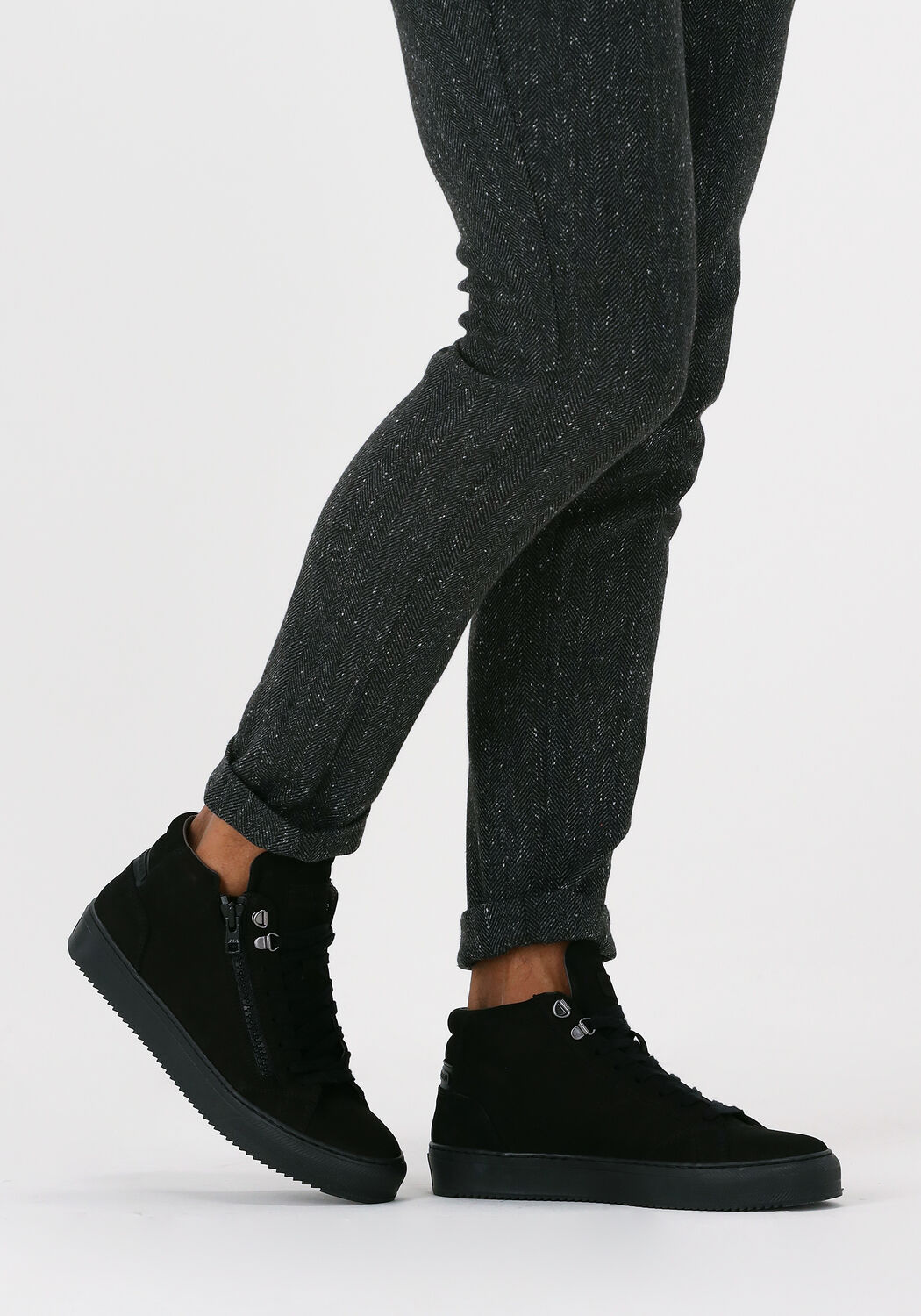 zwarte cycleur de luxe hoge sneaker capo