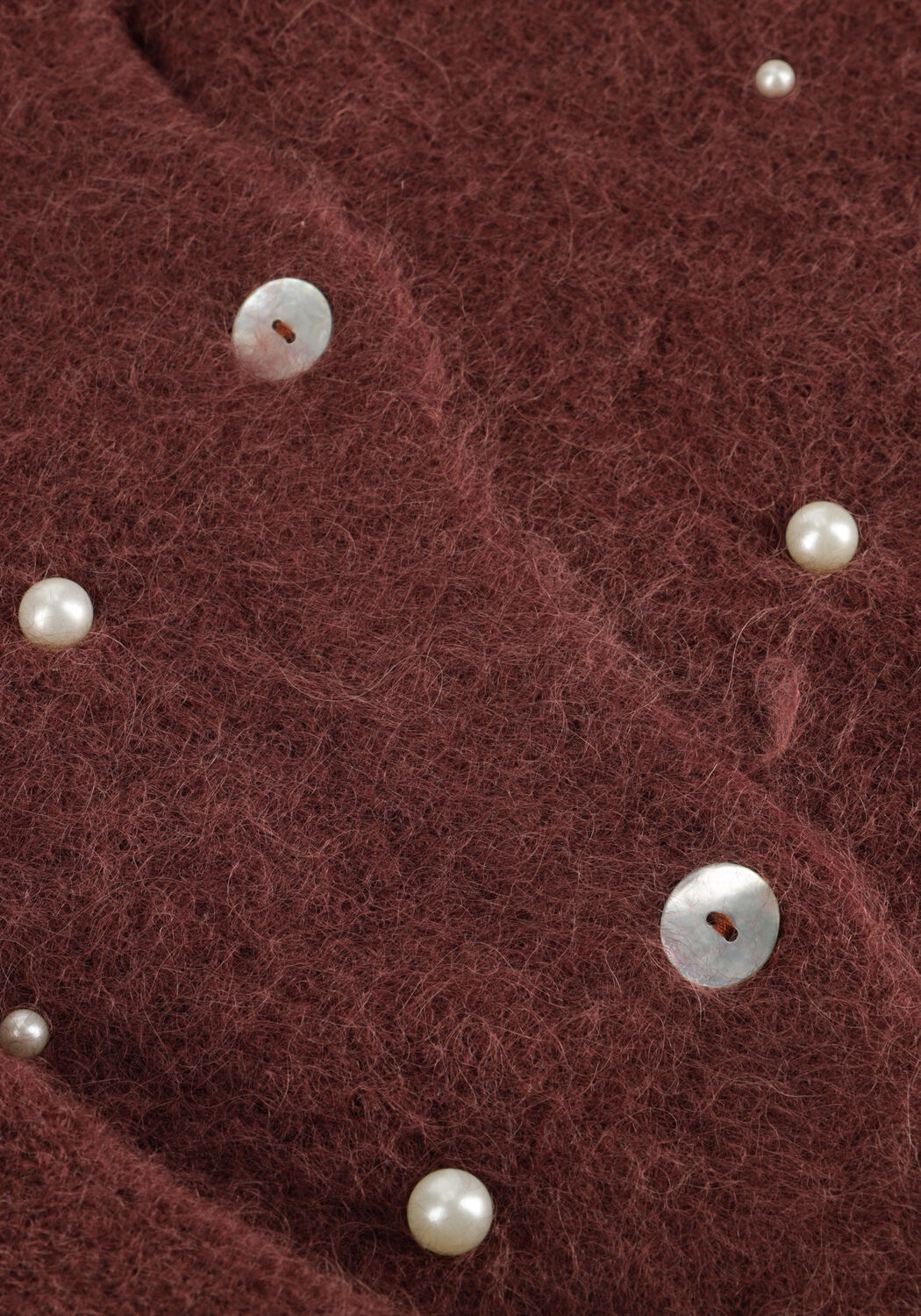 Bruine AAIKO Trui LORYS PEARLS CARDIGAN - large
