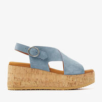 Blauwe VIA VAI Platte sandalen SISSEL RAISE - medium