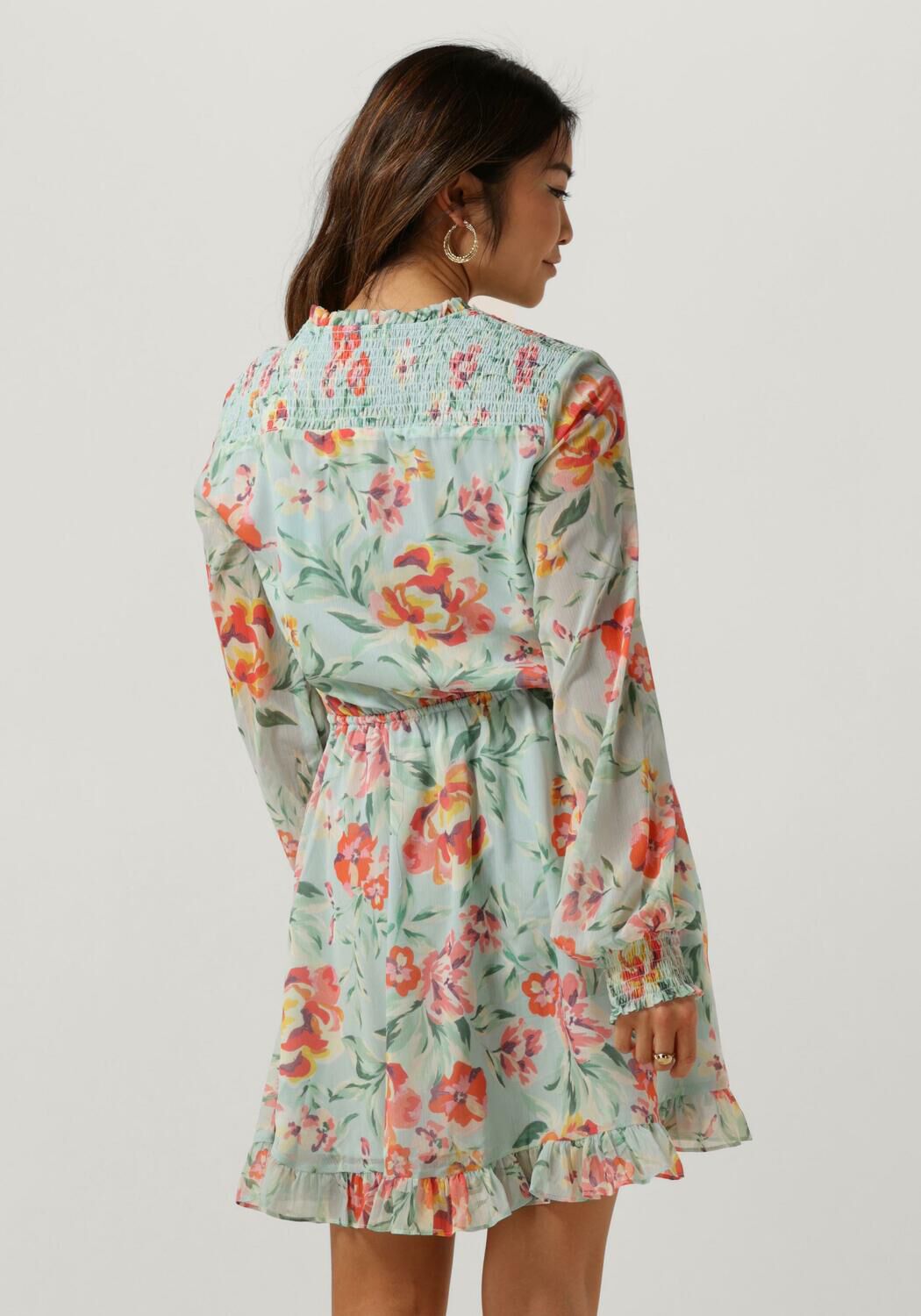 Lichtblauwe GUESS Mini jurk SS VANESSA FLARE DRESS Omoda