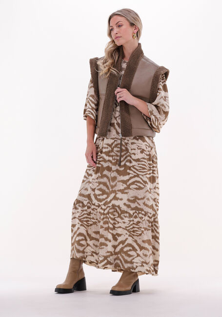 Taupe SECOND FEMALE Maxi jurk BIRCH DRESS - large