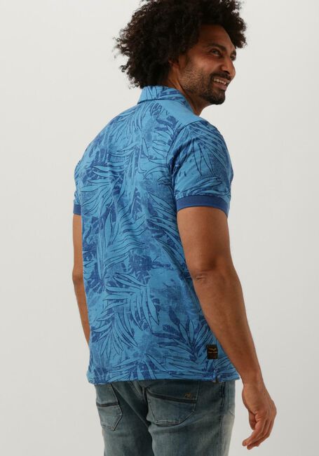 Blauwe PME LEGEND Polo SHORT SLEEVE POLO PIQUE MELANGE AOP - large