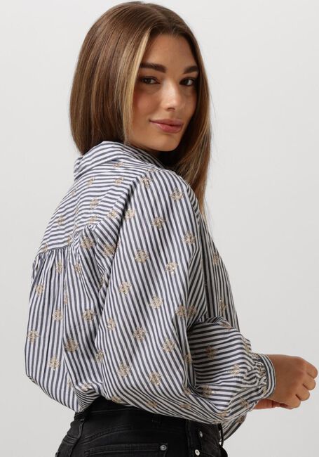 Witte SUMMUM Blouses BLOUSE SCATTERED EMBROSTRIPE - large