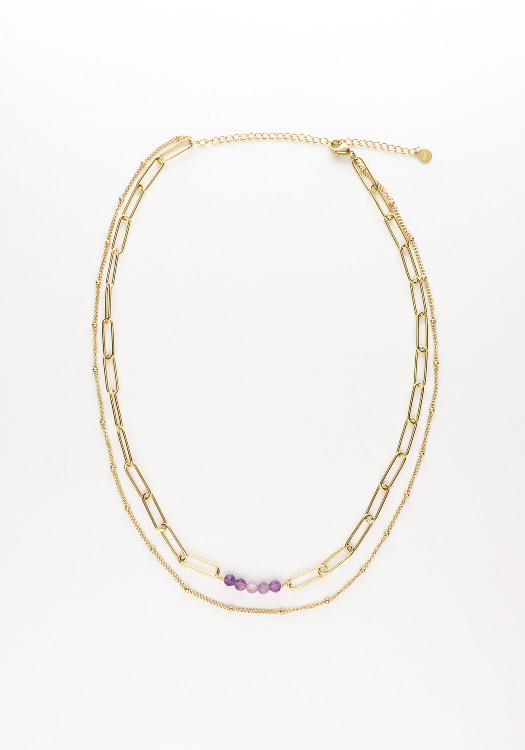 Paarse NOTRE-V Kettingen KETTING DUBBEL CHAIN - medium