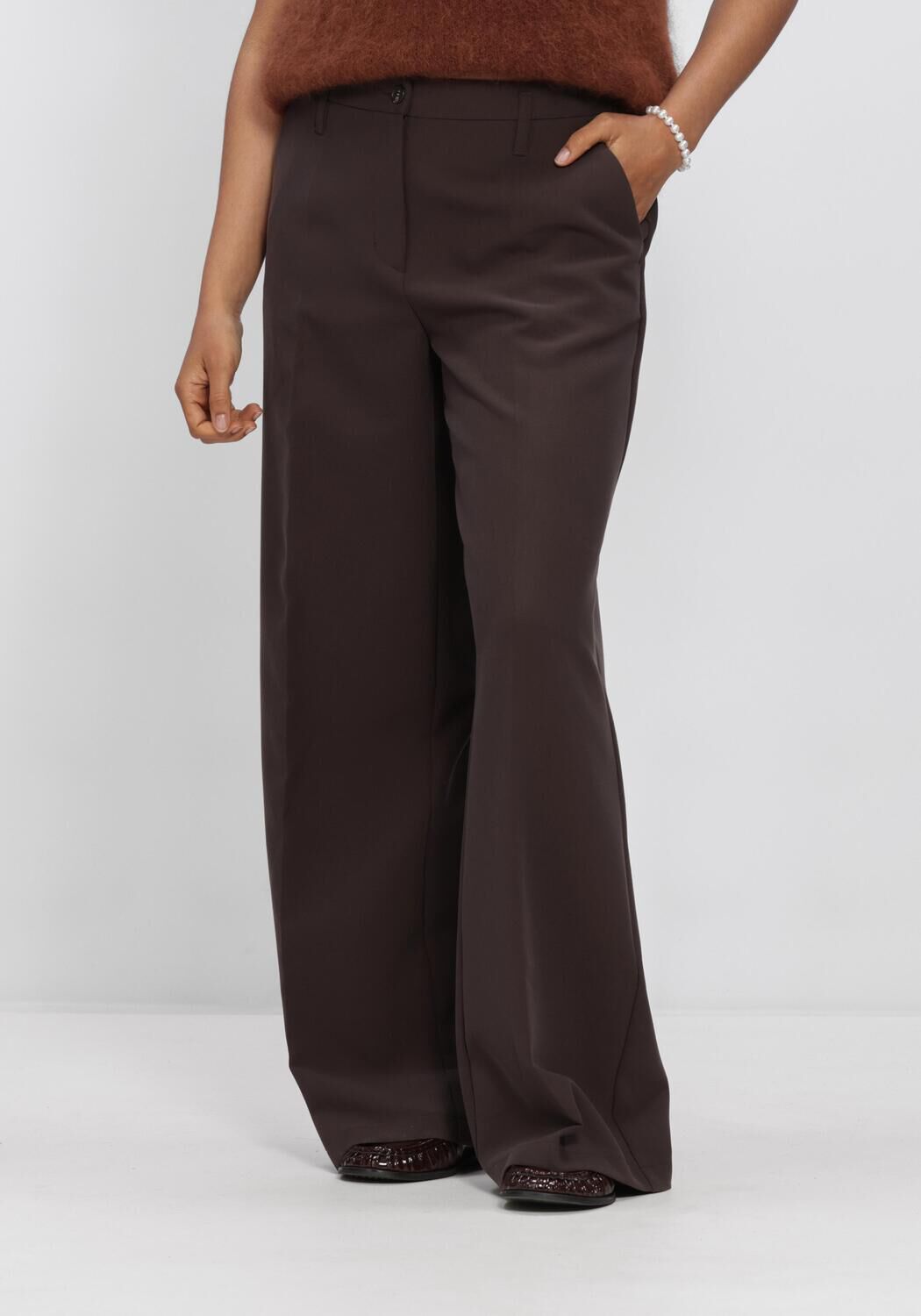Bruine SUMMUM Wijde broek TROUSERS FOAM UNI - large