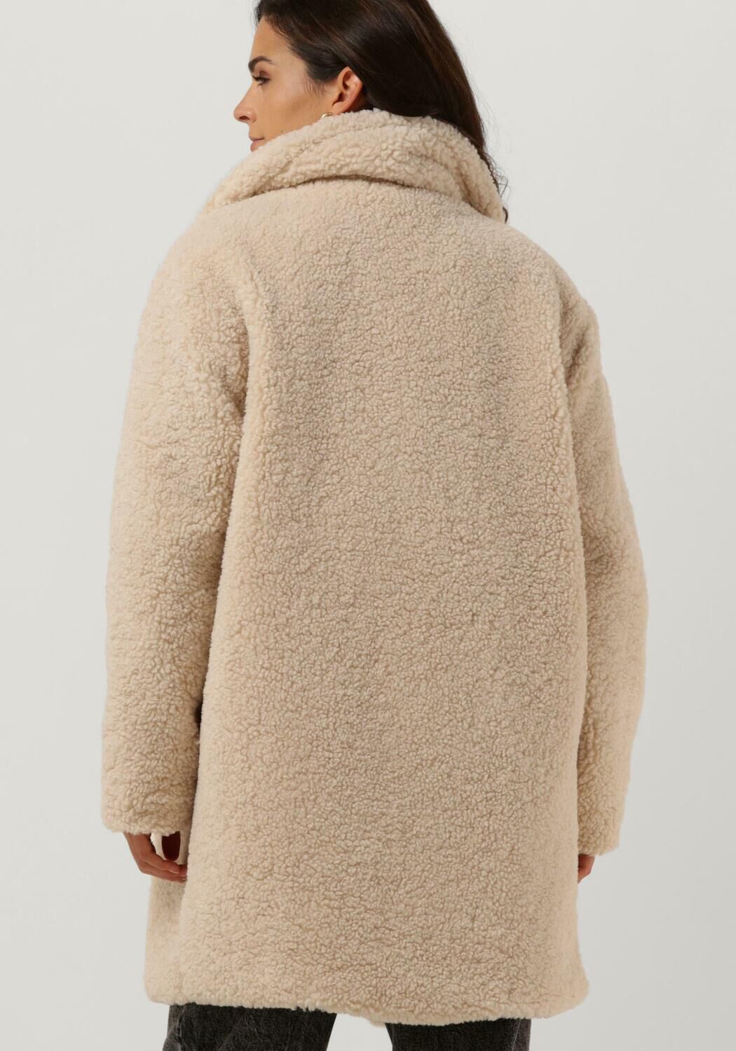 Beige NOTRE-V Teddy jas TEDDY COAT SHORT - large