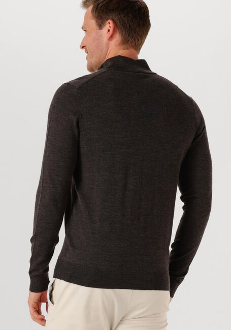 Bruine PROFUOMO Trui PULLOVER HALF ZIP MERINO - large