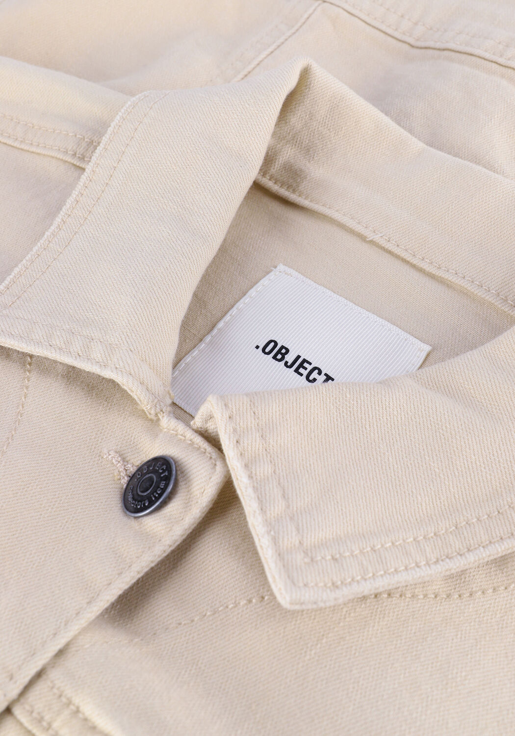 Beige OBJECT Spijkerjas OBJWIN NEW DENIM JACKET NOOS - large