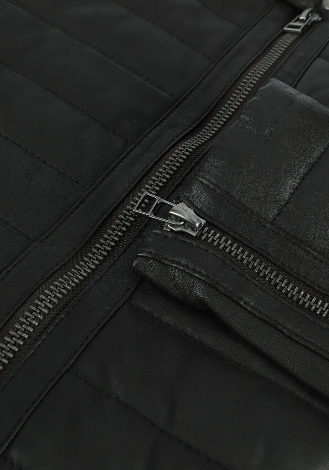 Bruine GOOSECRAFT Leren jas GC KNIGHT BIKER - large