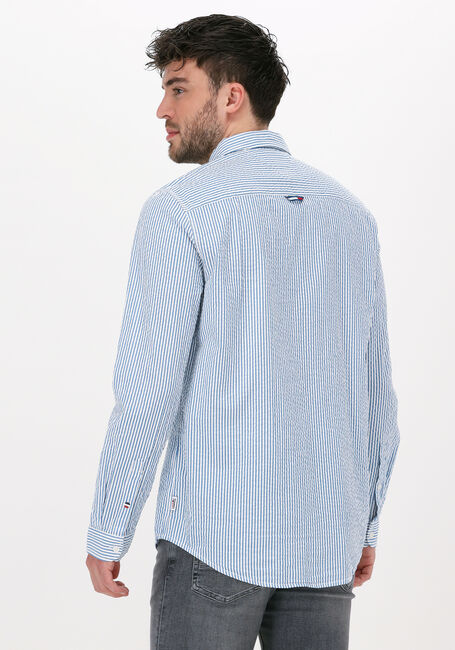 Blauwe TOMMY JEANS Casual overhemd TJM CASUAL STRIPE SHIRT - large
