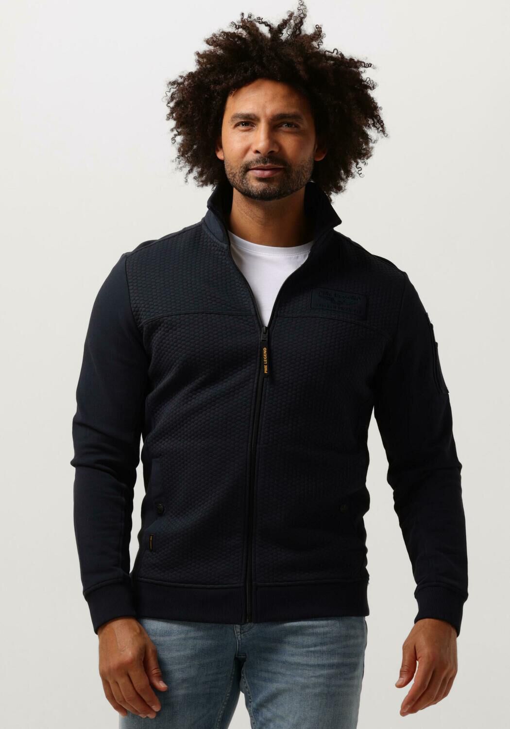 PME LEGEND Heren Truien & Vesten Zip Jacket Jacquard Interlock Sweat Blauw