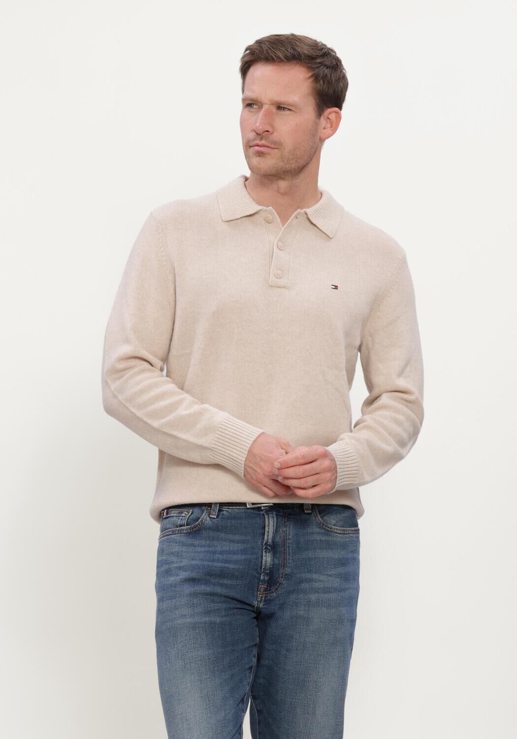 TOMMY HILFIGER Heren Polo's & T-shirts Lambswool Ls Polo Beige