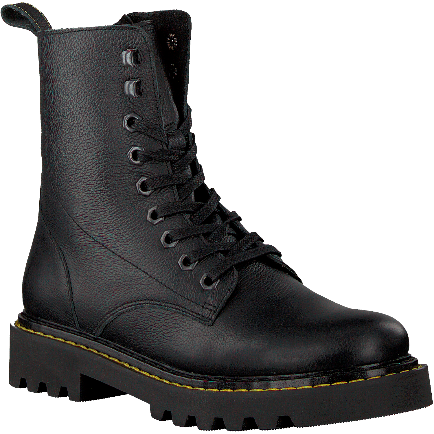 Zwarte PS POELMAN Veterboots P6046 | Omoda