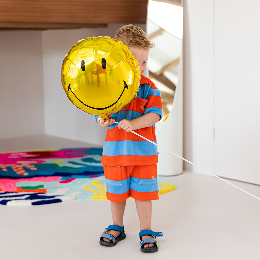 Rode CARLIJNQ T-shirt STRIPED RED/BLUE - T-SHIRT OVERSIZED - large