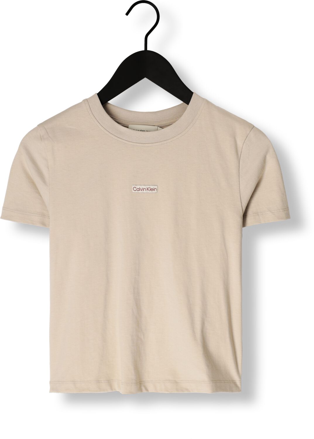 CALVIN KLEIN Dames Tops & T-shirts Placed Institutional Baby Tee Zand