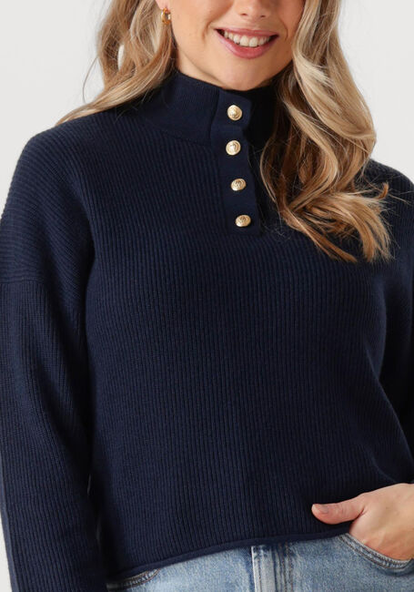 Blauwe TOMMY HILFIGER Trui GOLD BUTTON POLO LS SWEATER - large