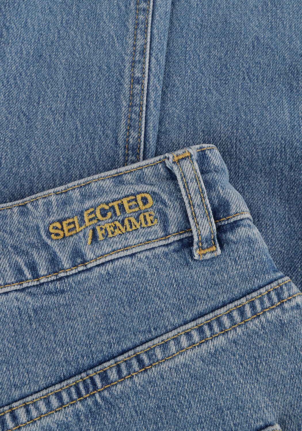 Blauwe SELECTED WOMEN Wide jeans SLFELLIN-GRY HW EXTRA WIDE JEANS - large