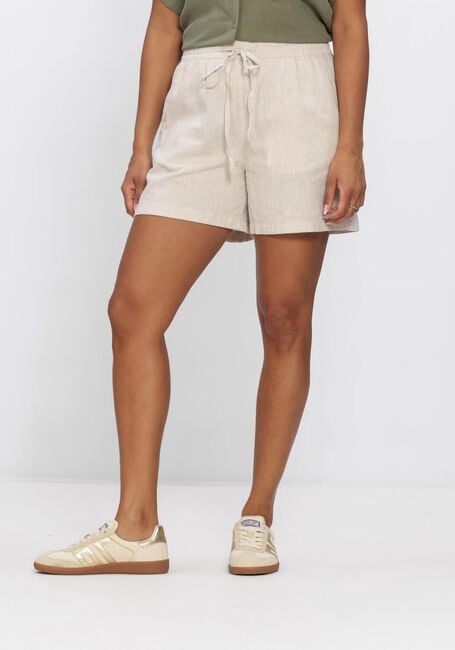 Beige SELECTED WOMEN Korte broek SLFLUISA-LINNIE LINEN BLEND SHORT - large