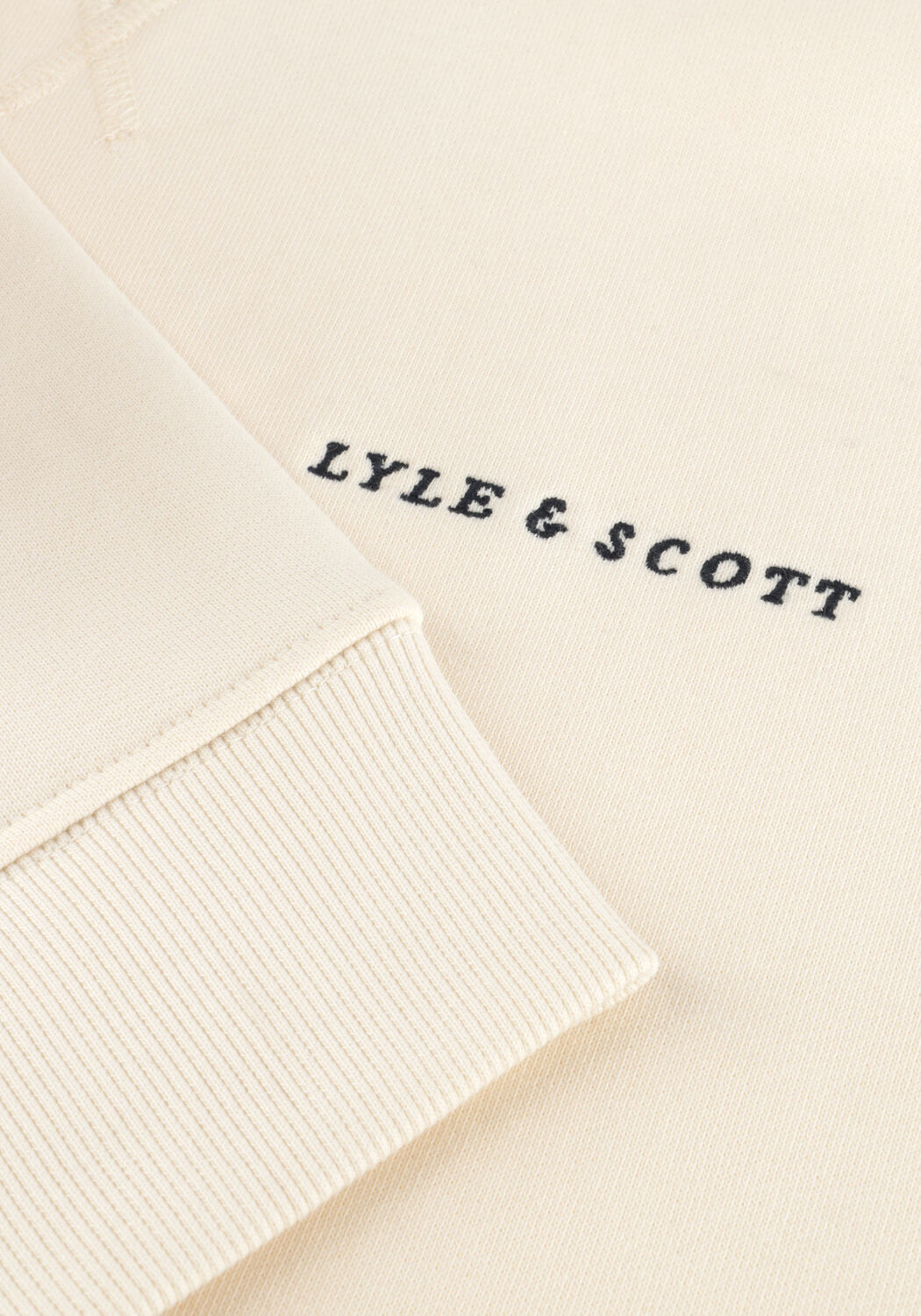 Ecru LYLE & SCOTT Sweater SCRIPT BRUSH BACK CREW NECK SWEATSHIRT - large