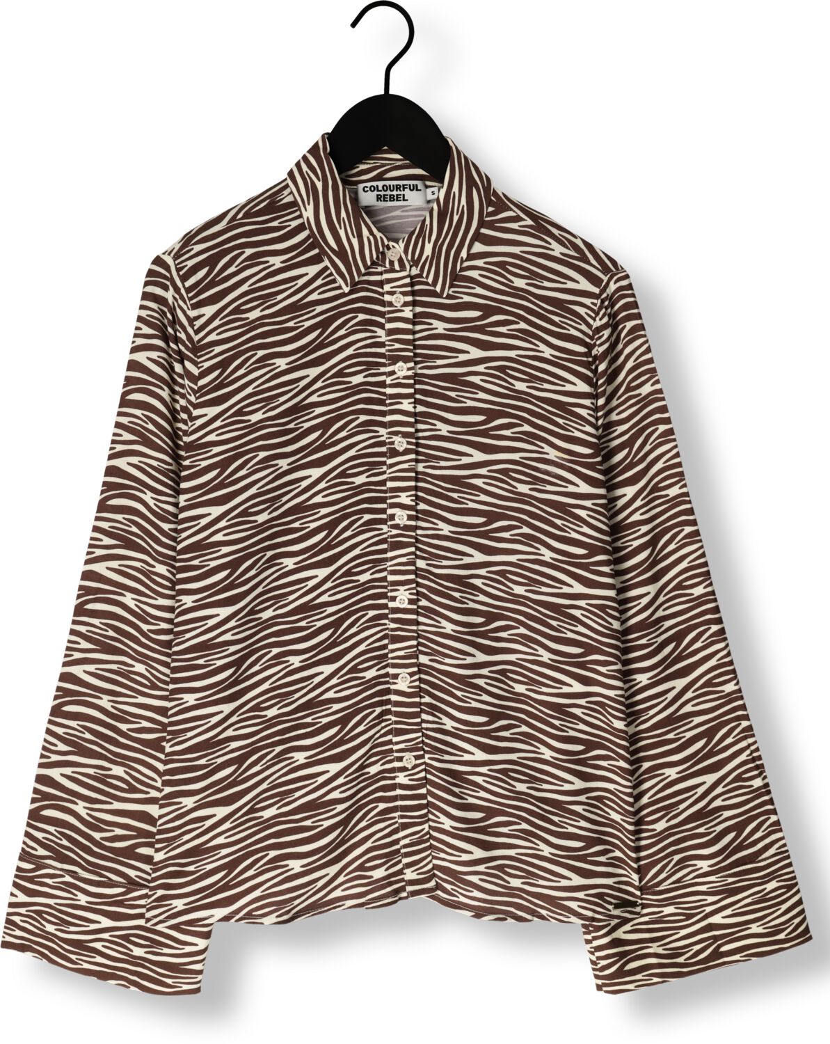 COLOURFUL REBEL Dames Blouses Tia Zebra Kimono Sleeve Blouse Bruin
