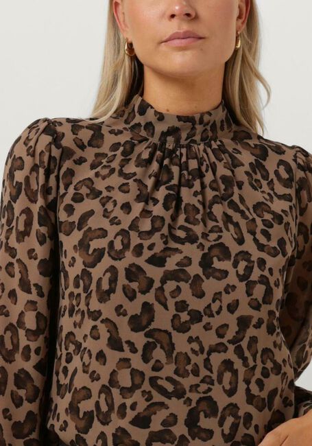 Bruine OBJECT Blouses OBJMILA L/S HIGH NECK TOP NOOS - large