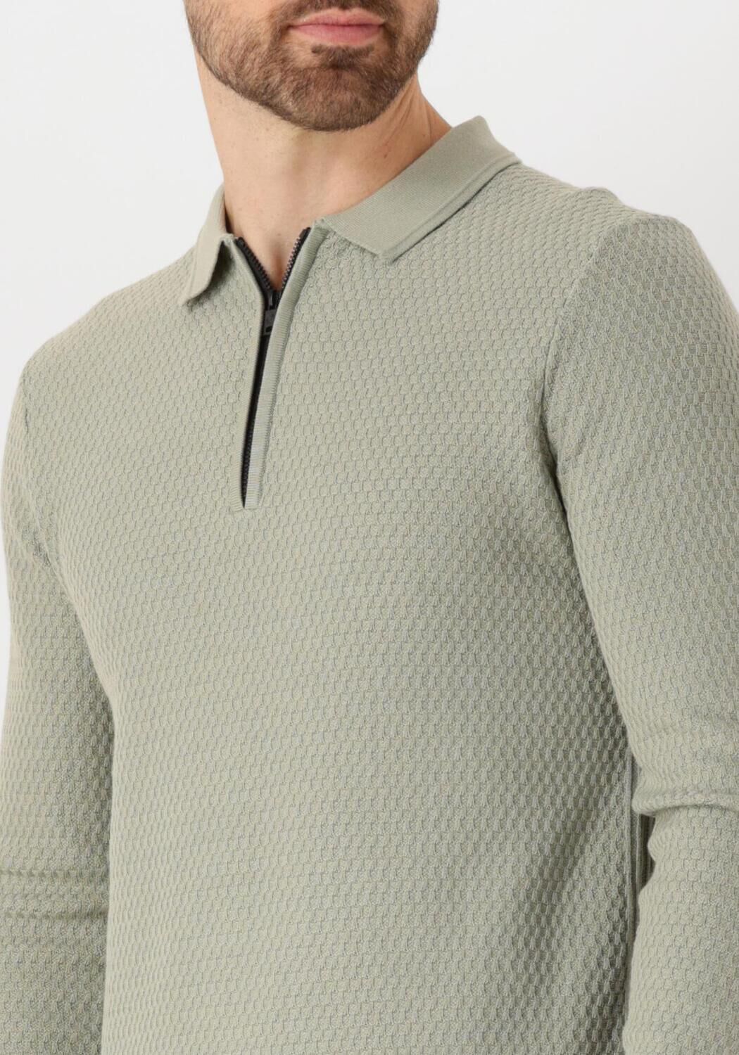 CAST IRON Heren Polo's & T-shirts Long Sleeve Polo Cotton Modal Groen