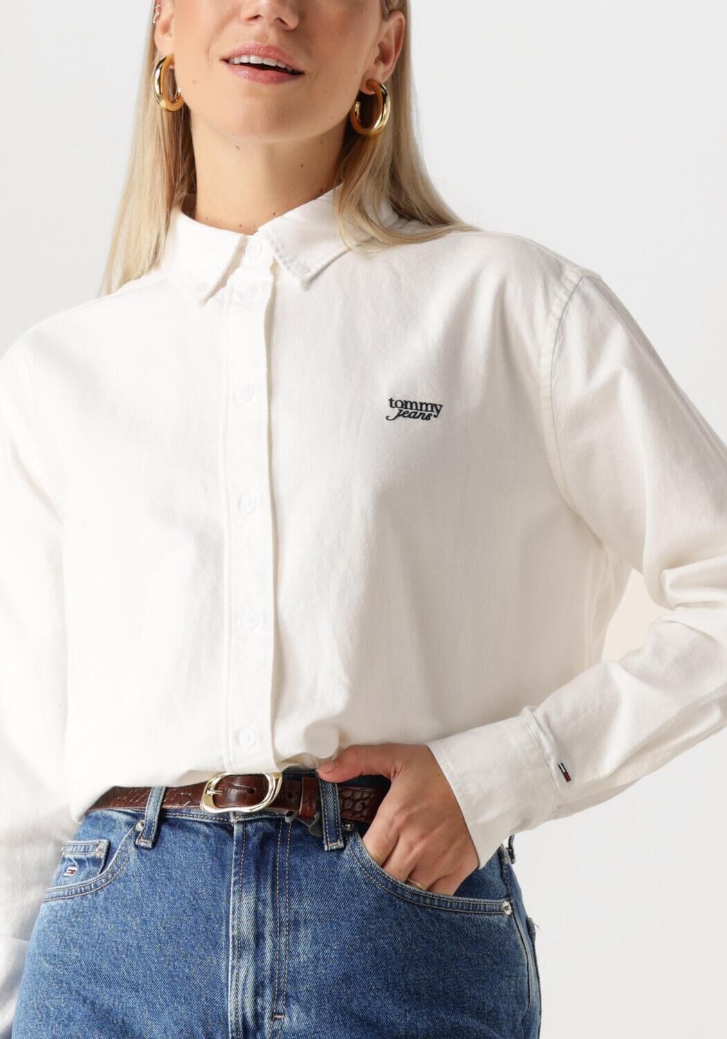 TOMMY JEANS Dames Blouses Tjw Rlx Script Oxford Shirt Ecru