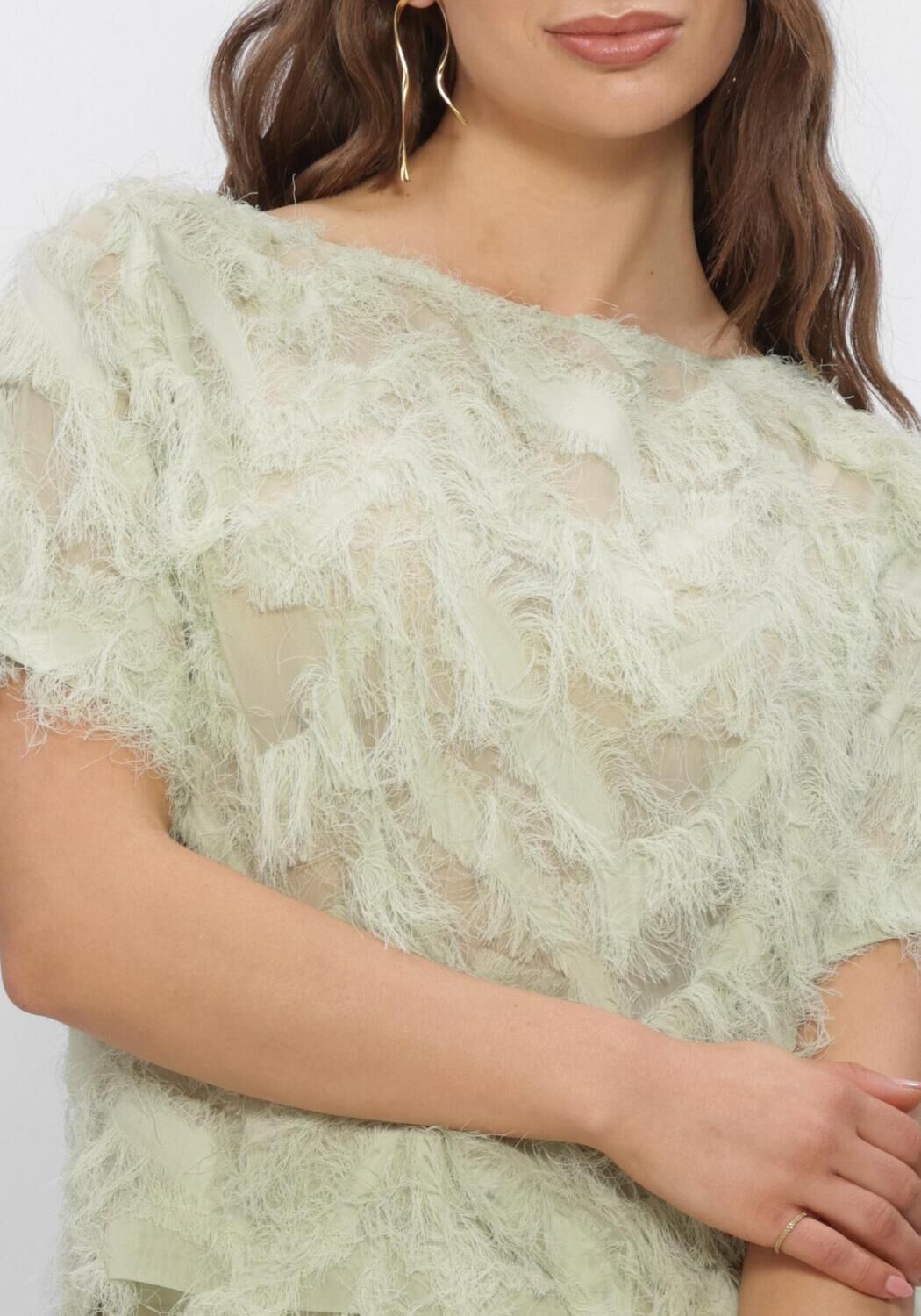 Groene SELECTED WOMEN Tops & T-shirts SLFMYLINE SS BOAT NECK TOP - large