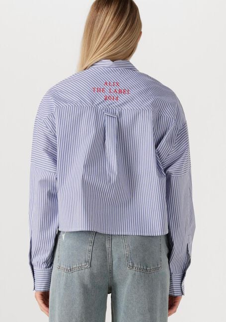 Blauwe ALIX THE LABEL Blouses LADIES WOVEN STRIPED BLOUSE - large