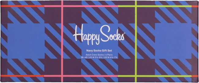 Blauwe HAPPY SOCKS Sokken 4-PACK NAVY SOCKS GIFT SET - large