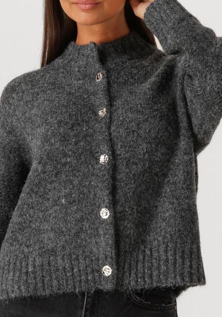 Donkergrijze NEO NOIR Trui TAURA FLUFFY KNIT CARDIGAN - large