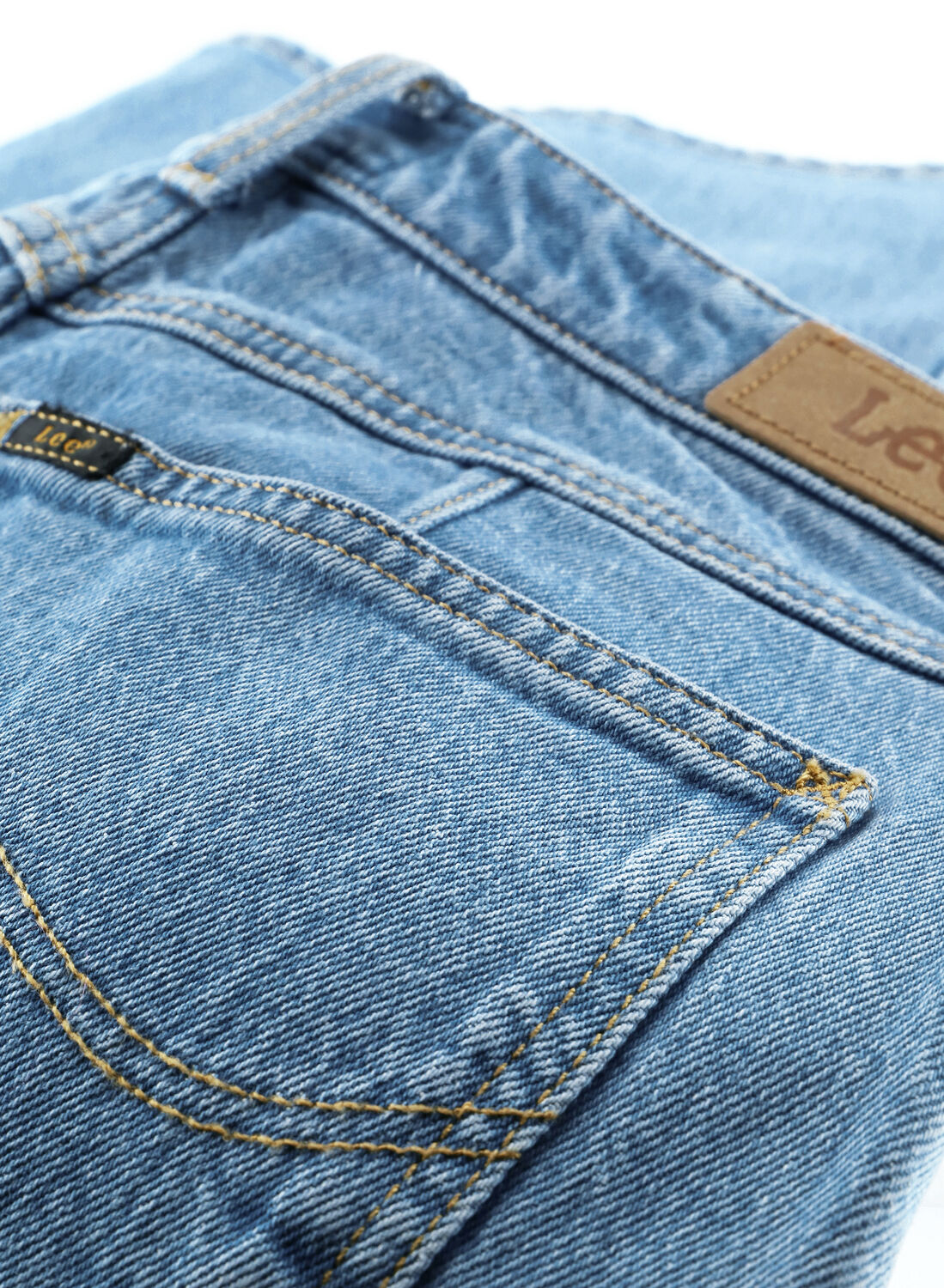 Lichtblauwe LEE Wide jeans STELLA A LINE YOKE - large